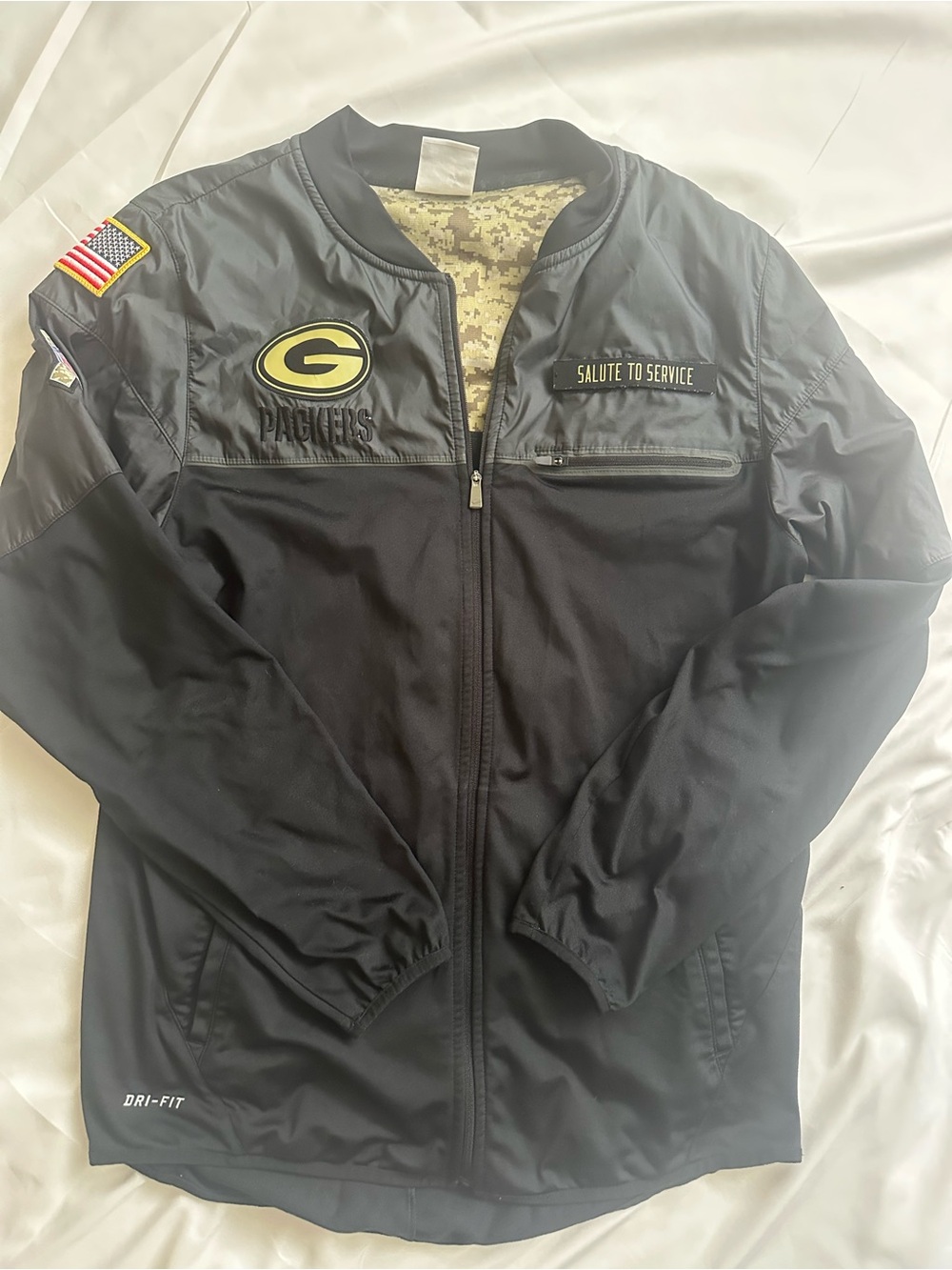 Men’s Black Green Bay Packers Salute to Service Full-Zip Jacket